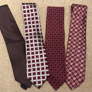 Lot of 4 silk ties - Armani, Burberrys, Brooks Brothers